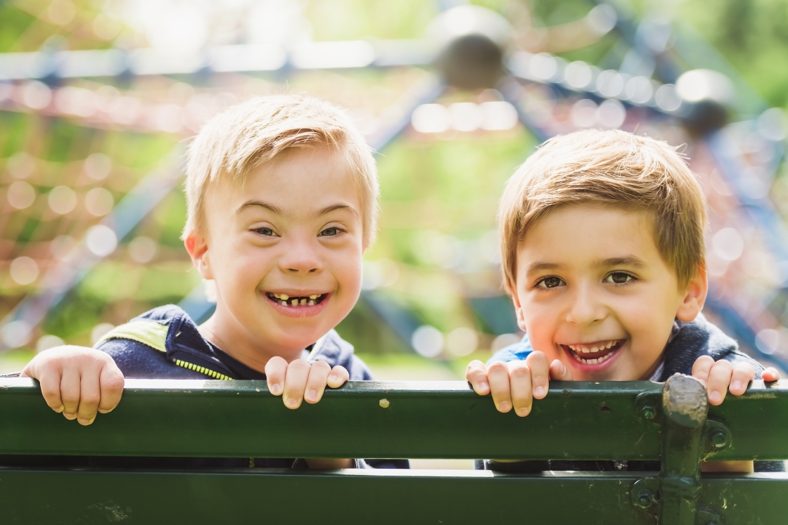 Two boys smiling